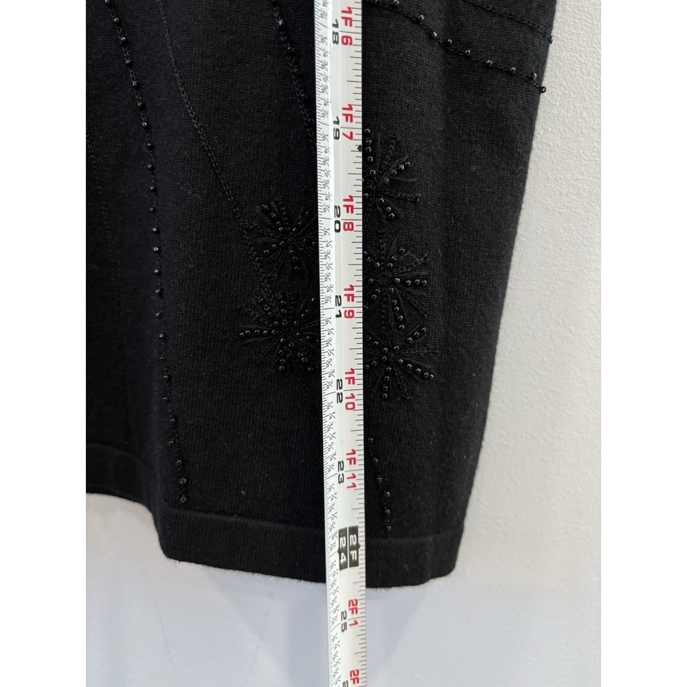Ellen Tracy Company Black Beaded Silk Cashmere Blend Sleeveless V Neck Top NWT - Picture 10 of 10